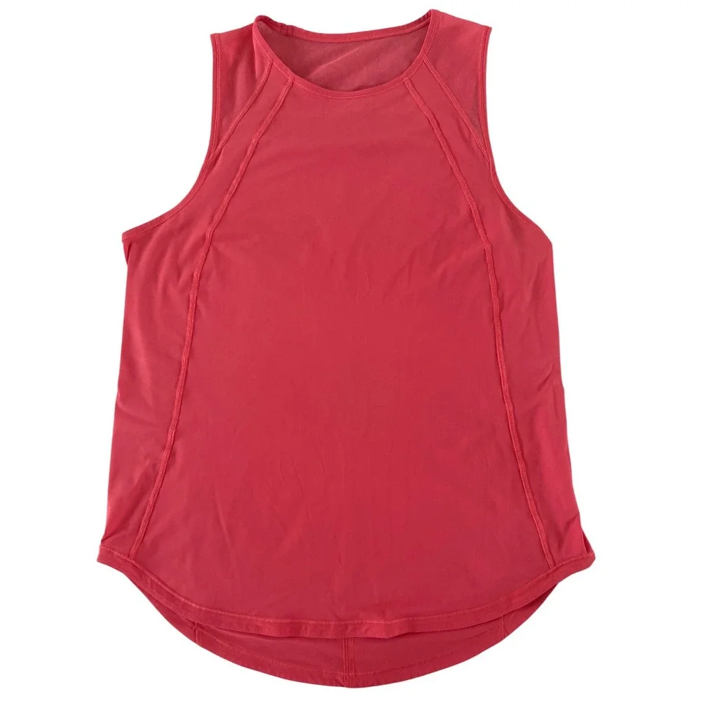 Lululemon Sculpt Tank Top Cape Red Mesh Back Size 10 Athletic Activewear Workout